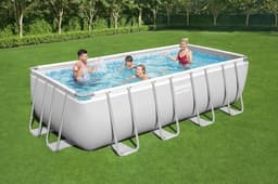 Piscine hors sol Piscine hors sol sans accessoire Power Steel rectangle 488x244x122cm gris clair Bestway 2