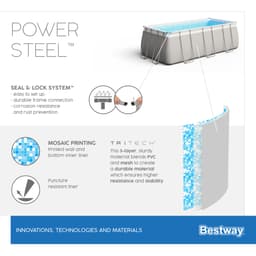 Piscine hors sol Piscine hors sol rectangle Power Steel 404 x 201 x 100 cm gris clair Bestway 9