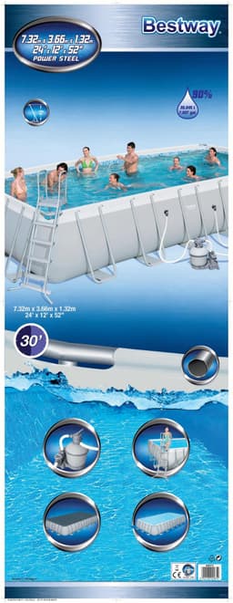 Piscine hors sol Piscine tubulaire rectangle 732 x 366 x 132 cm Power Steel Bestway 6