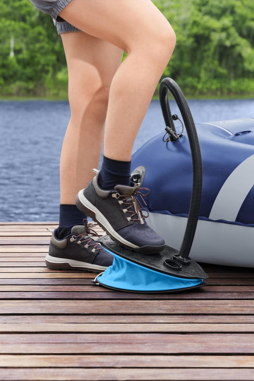 Pompe de gonflage Pompe à pied 1,4L/cycle, 3 embouts, idéale matelas et bouées gonflables Bestway 2