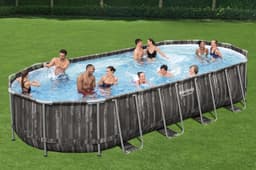 Piscine hors sol Piscine hors sol ovale Power Steel 732 x 366 x 122 cm décor bois Bestway 9