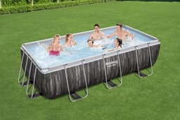 Piscine hors sol Piscine hors sol rectangle Power Steel™ 404 x 201 x 100 cm effet bois avec filtre à sable, échelle Bestway 6