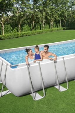 Piscine hors sol Piscine hors sol rectangle Power Steel gris clair 640 x 274 x 132 cm Bestway 9