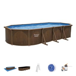 Piscine hors sol Piscine acier hors sol ovale Hydrium 730 x 360 x 130 cm effet bois Bestway 1