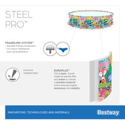 Piscine hors sol Piscine hors sol ronde Steel Pro 274 x 66 cm motif panda Bestway 8