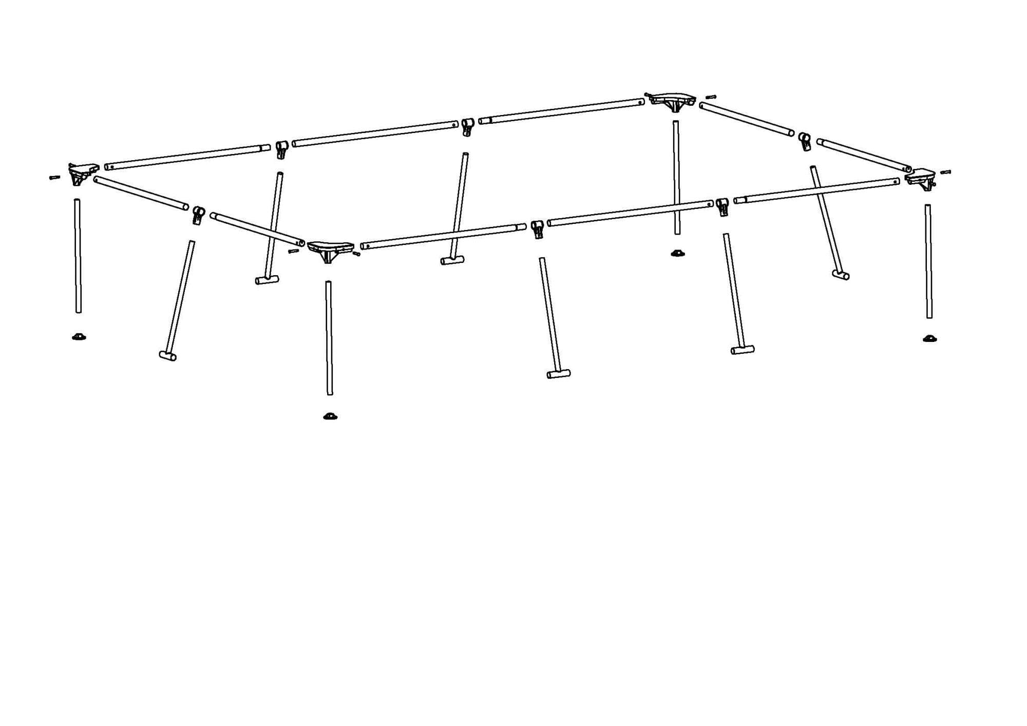 8'6" x 67" x 24"/2.60m x 1.70m x 62cm Rectangular Pool Frame