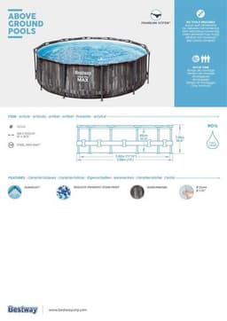 Piscine hors sol Piscine hors sol sans accessoire steel Pro max ronde 366x366x100cm Bestway 6