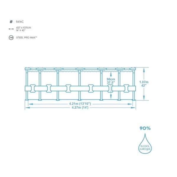 Piscine hors sol Piscine hors-sol sans accessoire SteelPro Max bois ronde 427x427x107cm Bestway 5