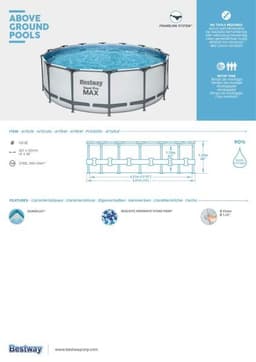 Piscine hors sol Piscine hors-sol ronde sans accessoire steel Pro max 427x427x122cm Bestway 4