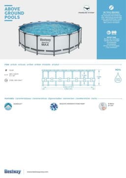 Piscine hors sol Piscine hors-sol ronde sans accessoire Steel Pro max 488x488x122cm Bestway 5