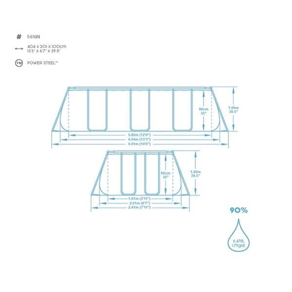 Piscine hors sol Piscine hors-sol sans accessoire rectangle Power steel 404x201x100cm Bestway 4