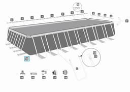 Pièces Détachées Liner pour piscine Power Steel™ Bestway® 9.56 m x 4.88 m x 1.32 m Bestway 2