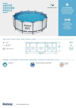 Piscine hors sol Piscine hors sol ronde 366x122cm Steel Pro Max sans accessoire Bestway 6