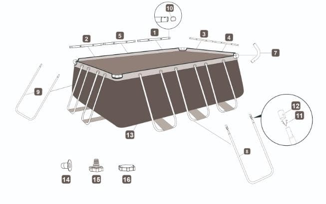 Piscine hors sol Piscine hors-sol sans accessoire Power Steel rectangle 412x201x122cm Bestway 5