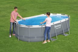 Accessoires Piscine Bâche à bulles ovale 280x180cm pour piscine Power Steel 300x200x84cm Bestway 3