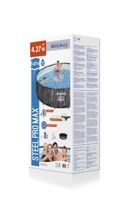 Piscine hors sol Piscine hors sol ronde Steel Pro Max 427 x 107 cm décor bois Bestway 8