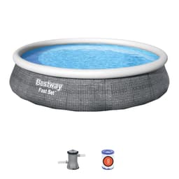 Piscine hors sol Piscine autoportante Fast Set ronde rotin 396x84cm avec filtration Bestway 1