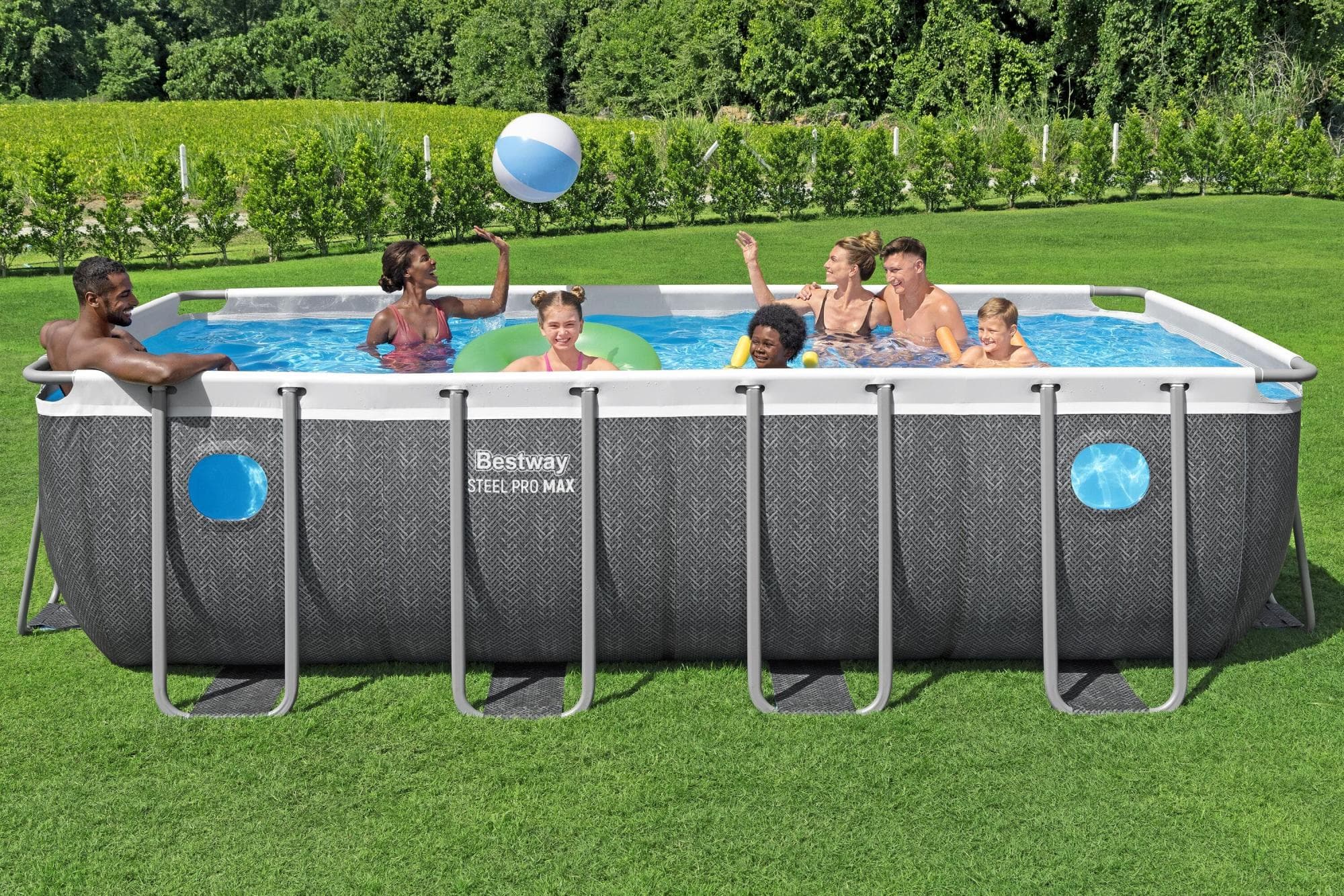 Piscine hors sol Piscine hors sol rectangulaire 488x244x122cm Steel Pro MAX Splashview Bestway 1