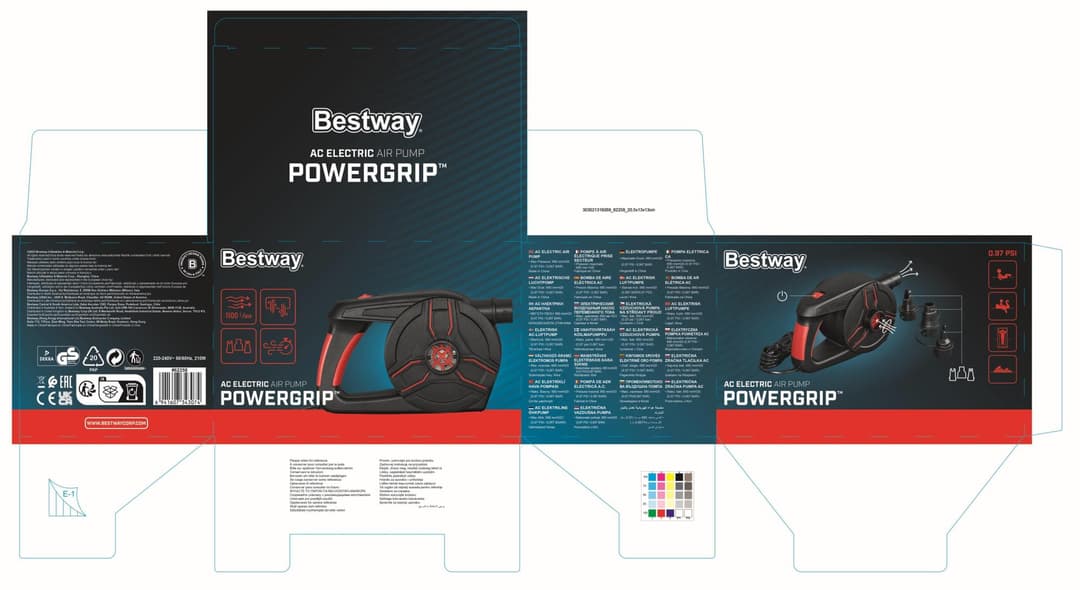 Pompe de gonflage Pompe à air électrique 220-240 V PowerGrip Bestway 4
