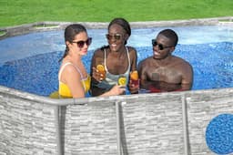 Piscine hors sol Piscine hors sol ovale Power Steel Swim Vista pierres 427x250x100cm  Bestway 7