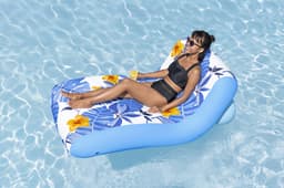 Jeux d'extérieur et trampoline  Fauteuil gonflable de piscine avec housse en tissu décor floral Bestway 2