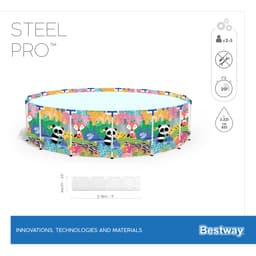 Piscine hors sol Piscine hors sol ronde Steel Pro 274 x 66 cm motif panda Bestway 7