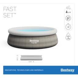 Piscine hors sol Piscine autoportante Fast Set ronde rotin 457 x 84 cm avec filtre Bestway 9