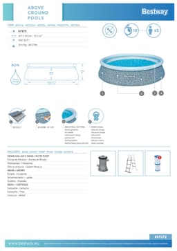 Piscine hors sol Piscine autoportante ronde 457 x 107 cm Fast Set décor géométrique Bestway 7