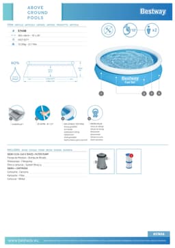 Piscine hors sol Piscine autoportante ronde Fast Set 305 x 66 cm avec filtration Bestway 6