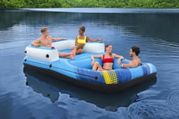 Jeux d'extérieur et trampoline Ile géante Summer Oasis™ 3,05 x 1,86 x 58 cm, 4 adultes (360kg), Inflata-Shield™, 4 porte-gobelets, fond maille filet Bestway 2