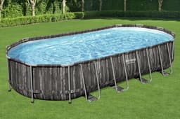 Piscine hors sol Piscine hors sol ovale Power Steel 732 x 366 x 122 cm décor bois Bestway 8