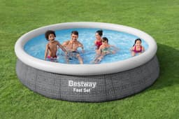 Piscine hors sol Piscine autoportante Fast Set™ ronde rotin gris, 366 x 76 cm avec filtre à cartouche Bestway 2