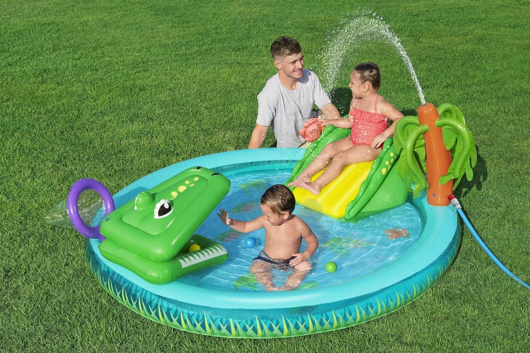 Jeux d'extérieur et trampoline Aire de jeux et piscine gonflable pour enfants Crocodile Cove Bestway 2