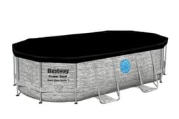 Accessoires Piscine Bâche 4 saisons ovale 418x230cm pour piscine Power Steel  427x250cm Bestway 2