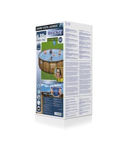 Piscine hors sol Piscine hors sol ronde Power Steel SwimVista 488 x 122 cm motif bois Bestway 5