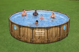 Piscine hors sol Piscine hors sol ronde Power Steel SwimVista 488 x 122 cm motif bois Bestway 3