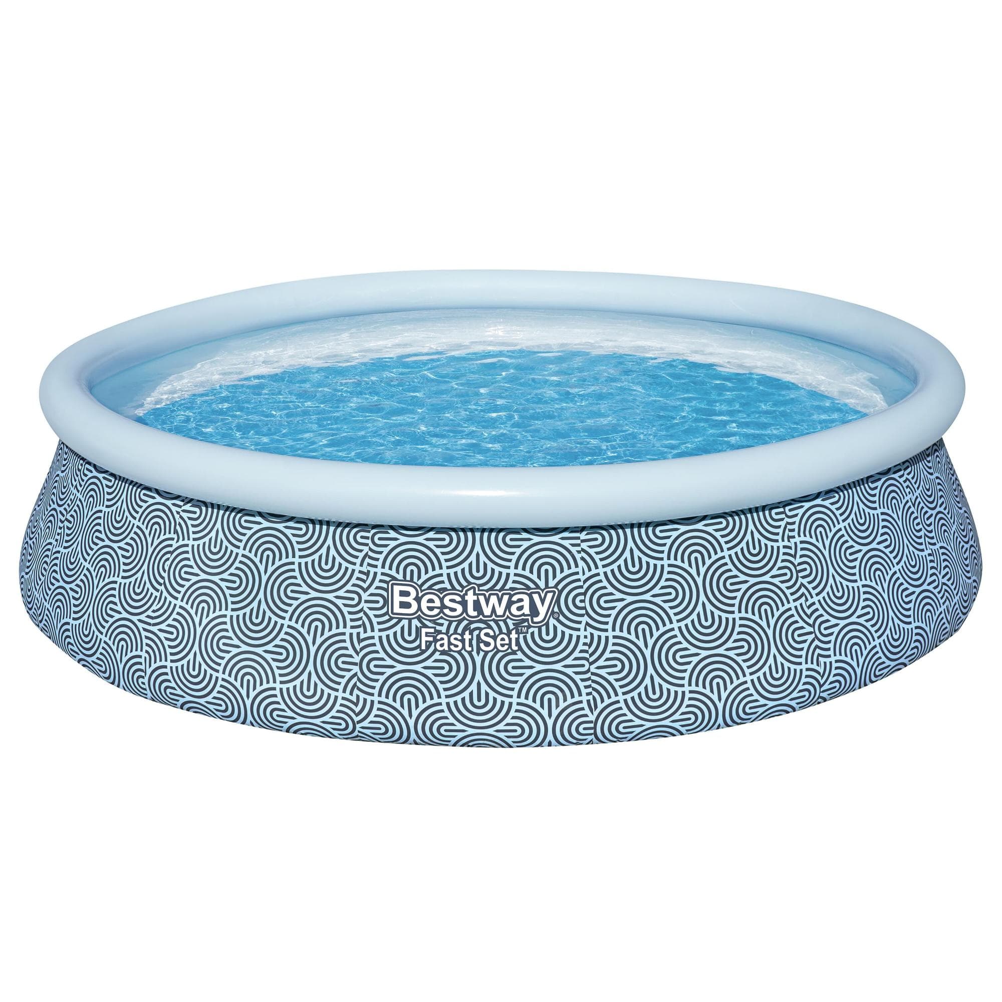 Piscine hors sol Piscine autoportante ronde 457 x 107 cm Fast Set décor géométrique Bestway 1