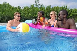 Piscine hors sol Piscine hors sol ronde Steel Pro Max 427 x 122 cm décor pierres Bestway 6