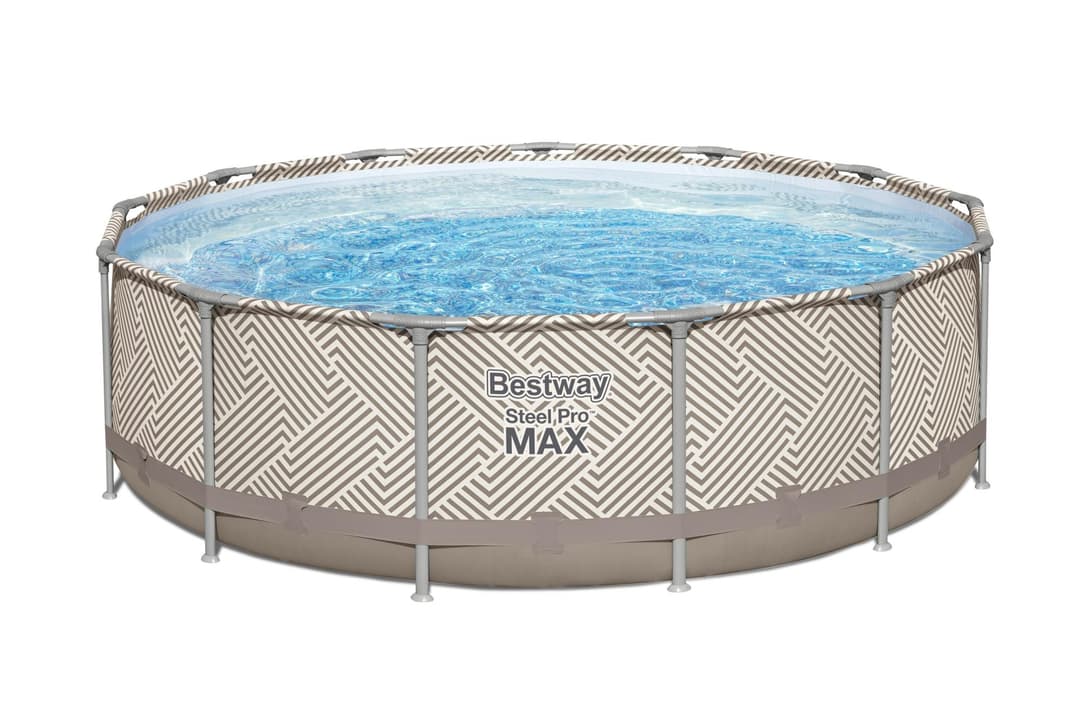 Piscine hors sol Piscine hors sol ronde Steel Pro Max™ 396 x 107 cm motif rayé avec filtre à cartouche, bâche, auvent, échelle Bestway 3