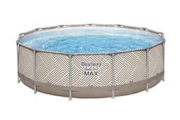 Piscine hors sol Piscine hors sol ronde Steel Pro Max™ 396 x 107 cm motif rayé avec filtre à cartouche, bâche, auvent, échelle Bestway 3