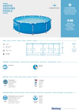 Piscine hors sol Piscine hors sol Steel Pro ronde 305 x 76 cm bleu clair Bestway 8