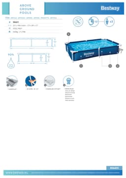 Piscine hors sol Piscine hors sol rectangulaire Steel Pro 221 x 150 x 43 cm Bestway 7