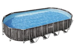 Piscine hors sol Piscine hors sol ovale Power Steel 732 x 366 x 122 cm décor bois Bestway 7