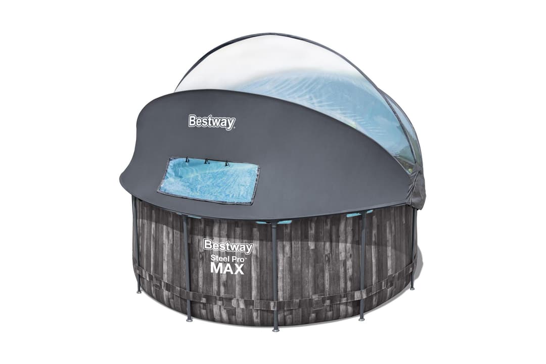 Piscine hors sol Piscine hors sol ronde Steel Pro Max™ 366 x 122 cm effet bois avec filtre à cartouche, auvent, échelle, bâche Bestway 5
