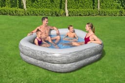 Piscine hors sol Piscine familiale gonflable décor pierre TruPrint™ 2,13 m x 2,06 m x 53 cm avec sièges Bestway 2