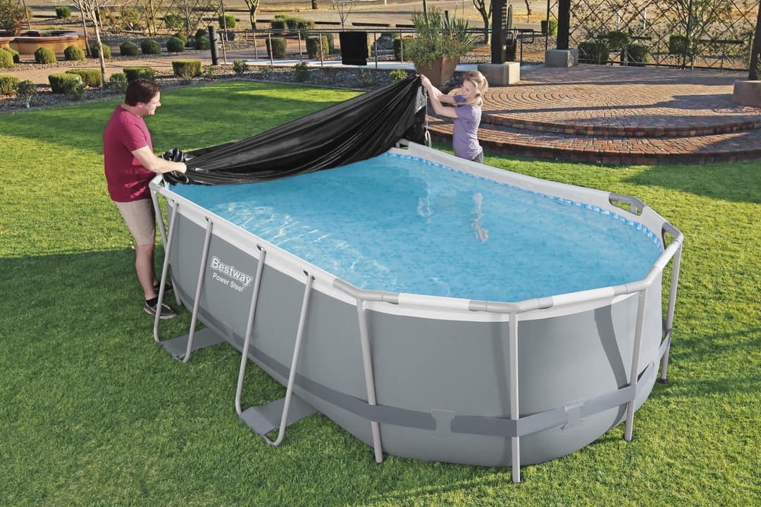 Accessoires Piscine Bâche 4 saisons ovale 418x230cm pour piscine Power Steel  427x250cm Bestway 4