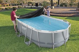 Accessoires Piscine Bâche 4 saisons ovale 418x230cm pour piscine Power Steel  427x250cm Bestway 4