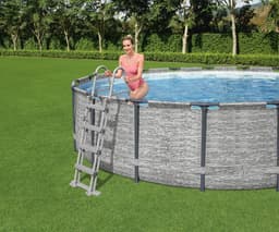 Piscine hors sol Piscine hors sol ronde Steel Pro Max 427 x 122 cm décor pierres Bestway 3