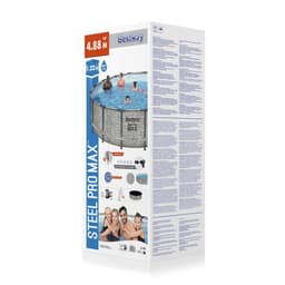 Piscine hors sol Piscine hors sol ronde Steel Pro Max 488 x 122 cm décor pierres Bestway 4