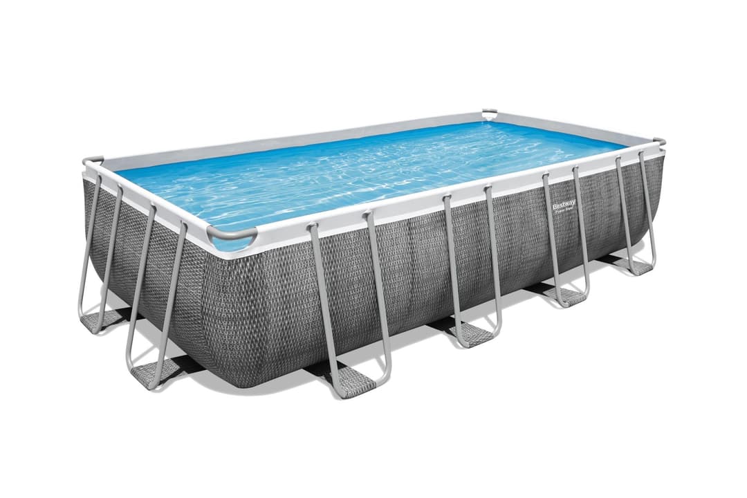 Piscine hors sol Piscine hors sol rectangle Power Steel 488 x 244 x 122 cm rotin gris Bestway 3